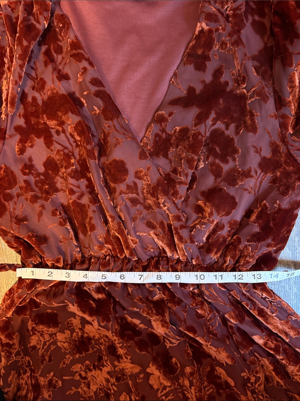 Baltic Born Uma Velvet Maxi Dress in Copper Floral size L - Picture 15 of 16